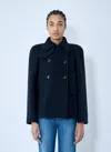 Chloé Double-breasted Wool Tailored Jacket With Patch Pockets In Blue