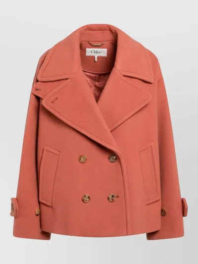 CHLOÉ DOUBLE BREASTED JACKET BUTTONED CUFFS POCKETS LAPELS