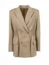 Chloé Double-breasted Jacket In Soft Wool In Neutral