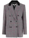 Chloé Chloe Embroidered Wool Blazer In Gray