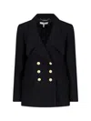 Chloé Cascade-lapel Double-breasted Boucle Jacket In Black