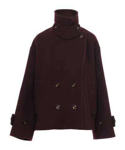 CHLOÉ CHLOÉ DOUBLE-BREASTED OVERSIZED SHORT COAT