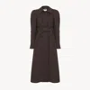 Chloé Double-breasted Riding Coat In Houndstooth Wool Grey Size 2 90% Virgin Wool, 10% Polyamide, Horn Bub In Brown