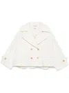 Chloé Double-breasted Soft Wool Pea Coat In Neutrals