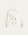 Chloé Double-breasted Soft Wool Pea Coat In Eden White