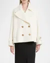 Chloé Double-breasted Soft Wool Pea Coat In Eden White