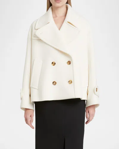 CHLOÉ DOUBLE-BREASTED SOFT WOOL PEA COAT