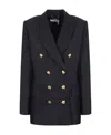 Chloé Cascade-lapel Double-breasted Boucle Jacket In Black