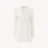 Chloé Double-breasted Tailored Jacket In A Cotton Mix White Size 6 55% Cotton, 28% Polyamide, 17% Linen, H