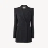 Chloé Veste Blazer Croisée En Crêpe Femme Noir Taille 42 50% Acétate, 47% Viscose, 3% Élasthanne, Horn Bub In Black