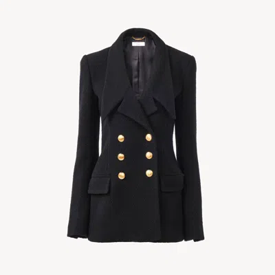 Chloé Double-breasted Tailored Jacket In Wool Bouclette In Black