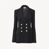 Chloé Double-breasted Tailored Jacket In Wool Bouclette Black Size 8 100% Wool, Horn Bubalus Bubalis, Farm