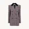 Chloé Double-breasted Tailored Jacket In Wool Check In Multi