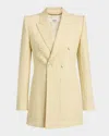 Chloé Chloe Cream Hemp Blend Blazer In Straw Beige