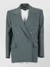 Chloé Double Breasted Tailored Jacket Structured Shoulders In Gray