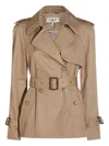 Chloé Belted Double-breasted Overcoats Epaulettes In Multi