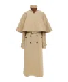 Chloé Layered Leather-trimmed Organic Cotton-gabardine Trench Coat In Nude