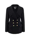 Chloé Double-breasted Virgin Wool Blend Blazer In Black