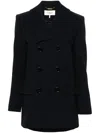 Chloé Double-breasted Virgin Wool Coat In Blue