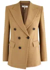 Chloé Chloe Double-breasted Wool Blazer In Beige
