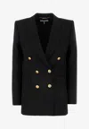 Chloé Cascade-lapel Double-breasted Boucle Jacket In Black