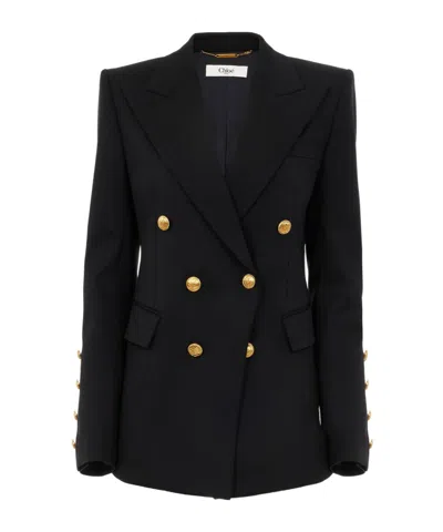 CHLOÉ DOUBLE-BREASTED WOOL BLAZER