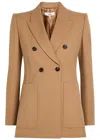 Chloé Chloe Double-breasted Wool Blazer In Brown
