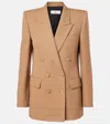 Chloé Double-breasted Wool Blazer In Brown