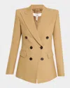 Chloé Chloe Double-breasted Wool Blazer In Nut