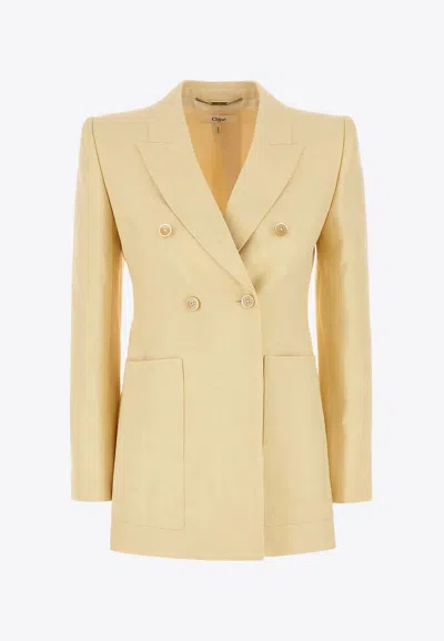 CHLOÉ DOUBLE-BREASTED WOOL BLEND BLAZER