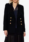 Chloé Cascade-lapel Double-breasted Boucle Jacket In Black