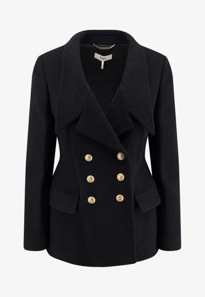 CHLOÉ DOUBLE-BREASTED WOOL-BLEND JACKET
