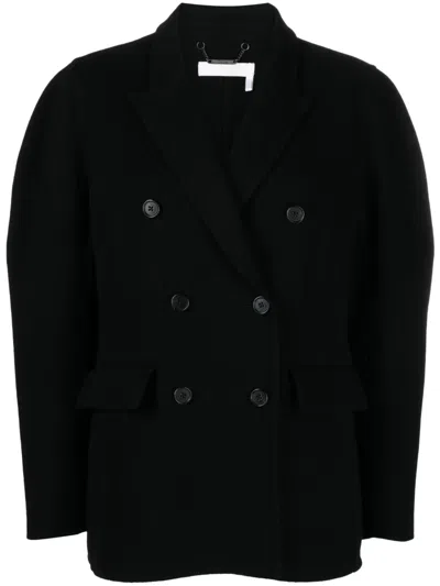 Chloé Double-breasted Wool-cashmere Blazer - Women's - Wool/cashmere/silk In Black