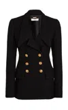 Chloé Cascade-lapel Double-breasted Boucle Jacket In Black