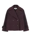 Chloé Women Violet Double-breasted Jacket With Wide Notched Revers And Dropped Shoulders In Wool Ble In Animal Print