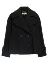 Chloé Double Breasted Wool Coat In Black