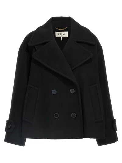 CHLOÉ DOUBLE BREASTED WOOL COAT