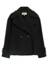 Chloé Double Breasted Wool Coat In Black