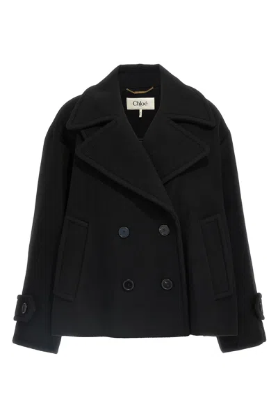 CHLOÉ DOUBLE BREASTED WOOL COAT