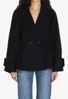 Chloé Double-breasted Wool Coat In Black