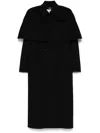 Chloé Wool Coat With Removable Cape In Black