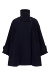 Chloé Double Breasted Wool Coat In Blue