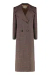 Chloé Double-breasted Wool Coat In Brown