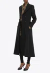Chloé Notched-collar Belted Single-breasted Coat In Black