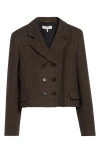 Chloé Houndstooth Double-breasted Jacket In Brown