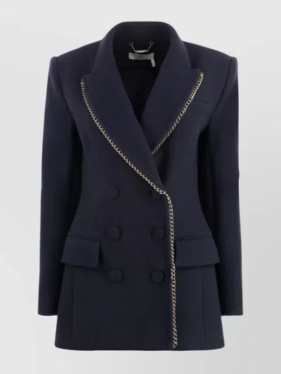 CHLOÉ DOUBLE-BREASTED WOOL JACKET WITH STRUCTURED SHOULDERS