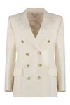 Chloé Double-breasted Blazer With Gold-tone Buttons In White