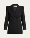 Chloé Double-breasted Wool Tailored Jacket With Patch Pockets In Black