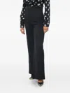 Chloé Flax Blend Palazzo Pants With Double Buttoning In Black