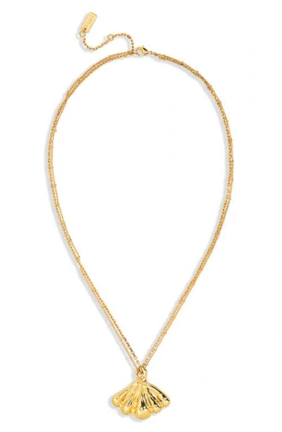 Chloé Double Chain Mirror Pendant Necklace In Gray